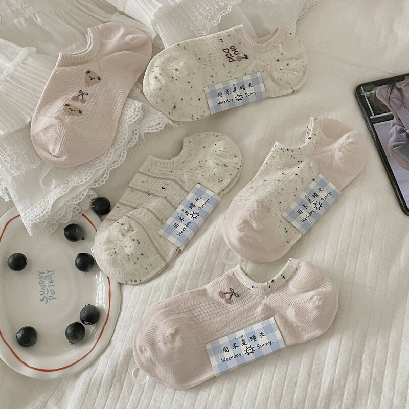 Summer Boat Socks for Women, Low-Cut Short Socks, Invisible Thin Socks, Sweat-Absorbent, Cute Japanese-Style Student Invisible Socks, Summer Wholesale