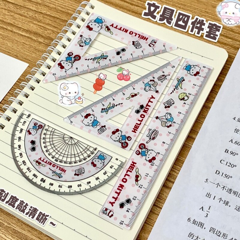 漫画定規かわいいサンリオ定規セット学生スケール描画測定定規文具実用的な落下防止定規セット|undefined