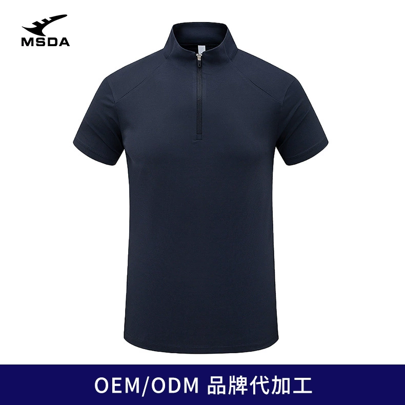 Middada 2025 новая рубашка на молнии с коротким рукавом рубашка POLO групповая одежда рабочая одежда быстрый сухой воротник с короткими рукавами
