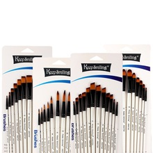 跨境尼龙画笔12支美术勾线笔套装绘画水彩水粉笔油画笔刷绘画套装