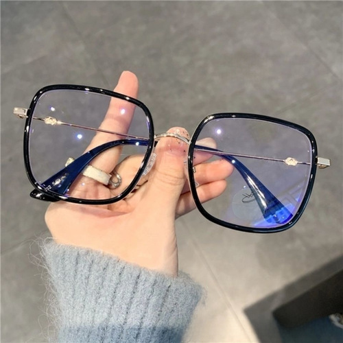 New Arrival Large Frame Anti-Blue Light Plain Glasses TR Metal Mixed Eyeglass Frames Unisex Open Ball Style Myopia Glasses Frames
