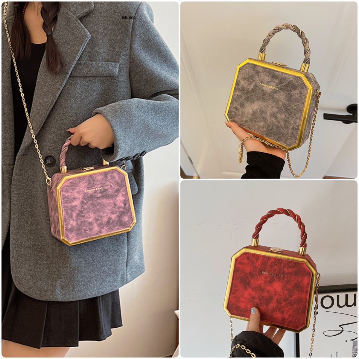 Bolsos al por mayor transfronterizos para mujer 2023 nuevo estilo estilo estilo occidental casual simple bolso de caja bolso de cadena mensajero bolso de axila