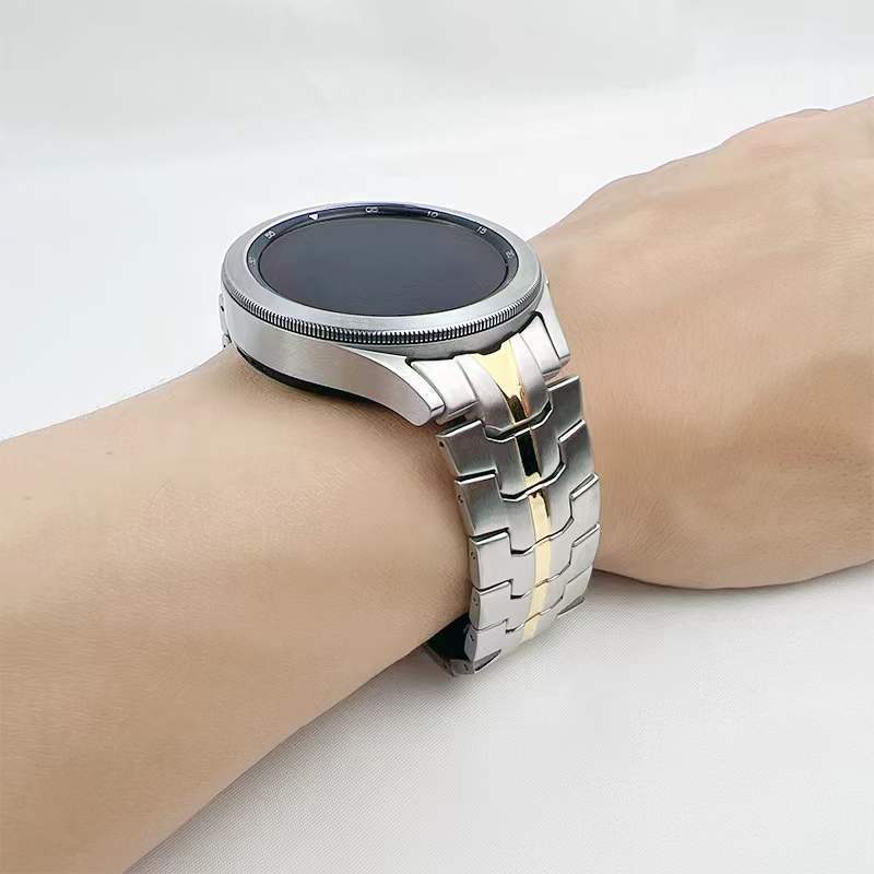 Suitable for Samsung Galaxy Watch4 Lte Strap Watch5 Iron Man Steel Strap Flat Buckle Wristband