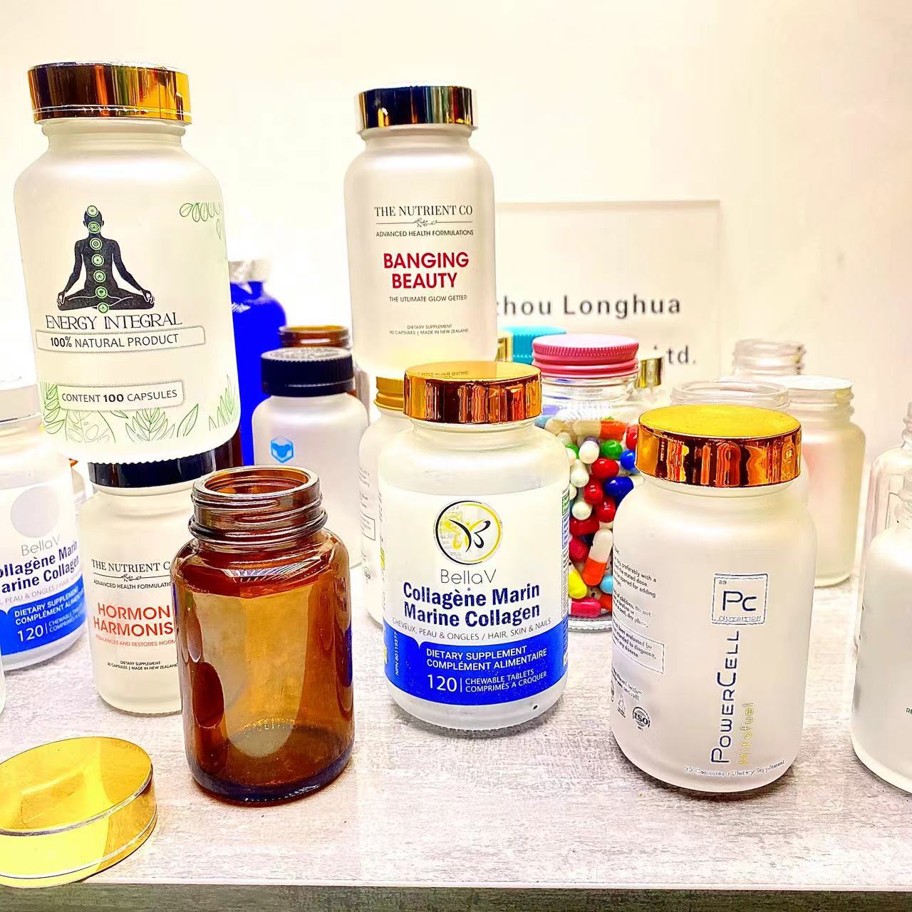100ml磨砂胶囊玻璃瓶保健品瓶含片胶囊瓶透明药粉瓶虫草