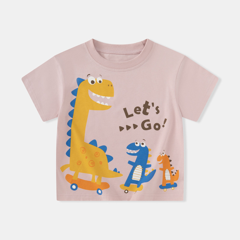 Betop ropa infantil transfronteriza al por mayor verano niños camiseta de manga corta dinosaurio dibujos animados niño ropa de bebé una pieza