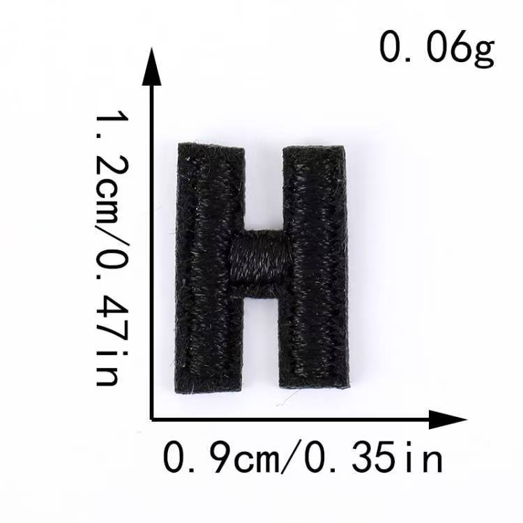 跨境电脑刺绣布贴黑白小数字字母服装辅料补丁贴DIY装饰贴刺绣贴|undefined