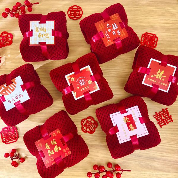 Wedding towel with hand gift box pineapple wine red wedding return wedding word wedding shop Image
