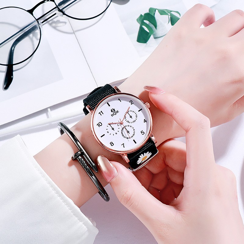 Reloj de arcoíris estilo INS – simple, casual, pequeño/fresco, versátil, estilo coreano/académico