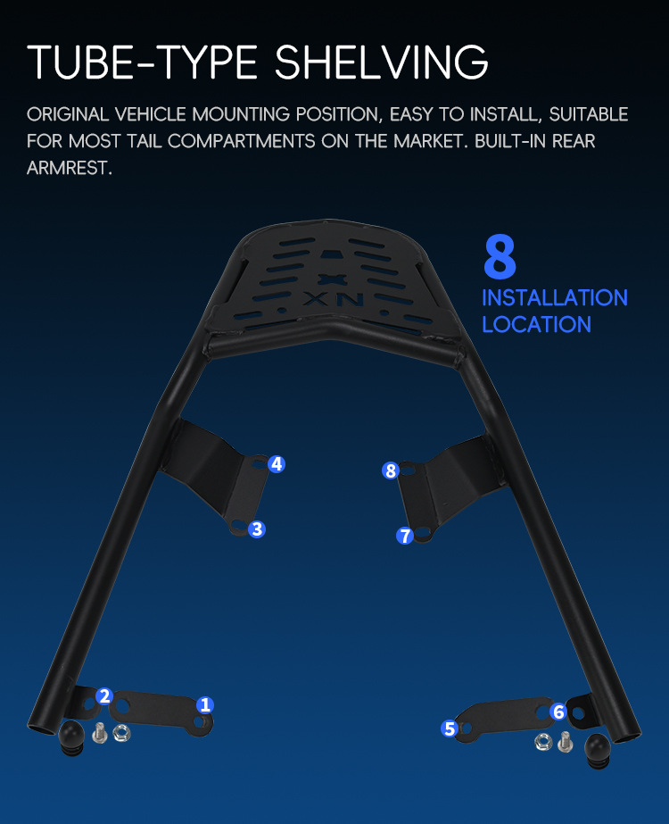 Suitable for Honda NX400 crash guards, anti-fall protection, upper and lower bumpers, main stand, rear rack, side bag modification