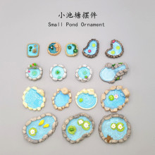 微景观仿真水池池塘荷塘创意园艺水族荷花池展示盒小水池装饰摆件