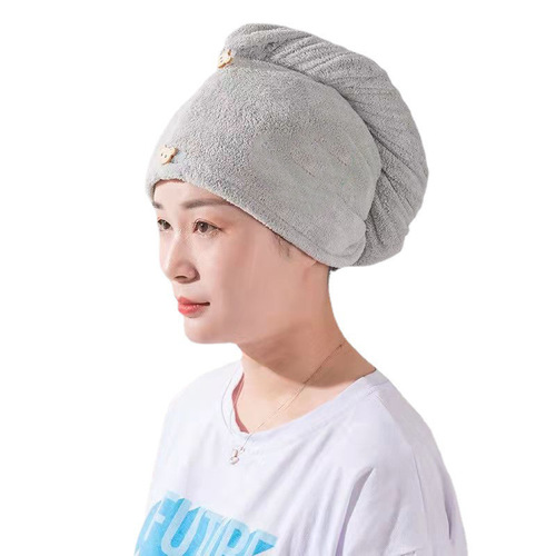 Dry hair hat adult cartoon snap absorbent dry hair towel head bathing cap factory wholesale thick coral velvet head scarf