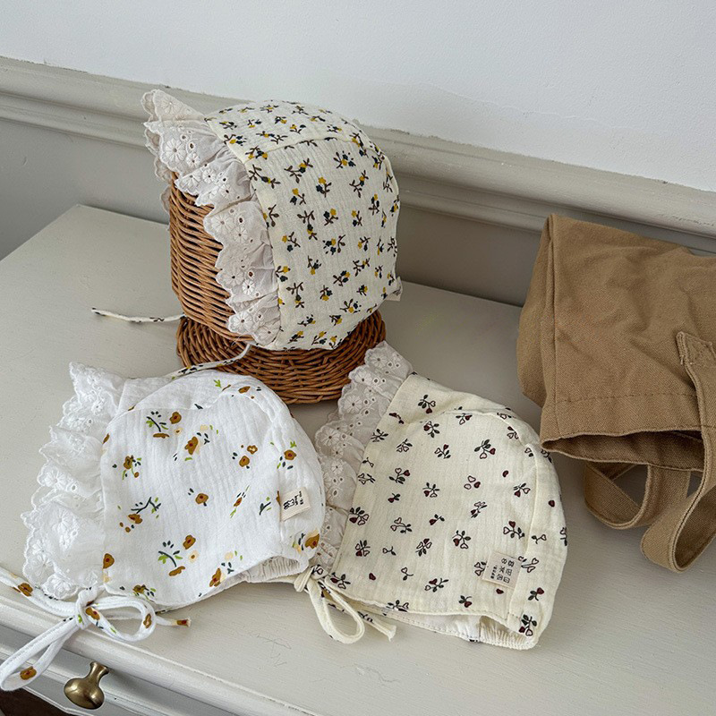 Sombrero de bebé de encaje francés vintage primavera princesa de encaje sombrero de corte para bebés pequeños sombrero solar