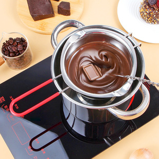 Cross-border 304 Stainless Steel Chocolate Melting Pot Wax Melting Pot Wax Pot Sugar Cooking Pot Baking Utensils Heating Bowl