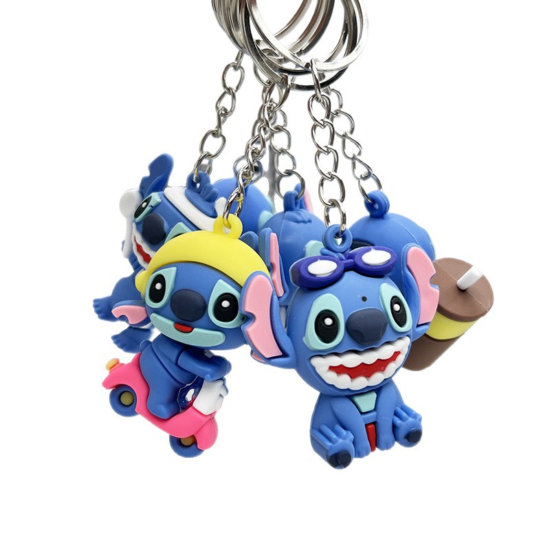 Llavero Stitch Llavero Colgante pequeño Etitch Llavero Stitch Colgante de muñeca Bolsa de coche Accesorios