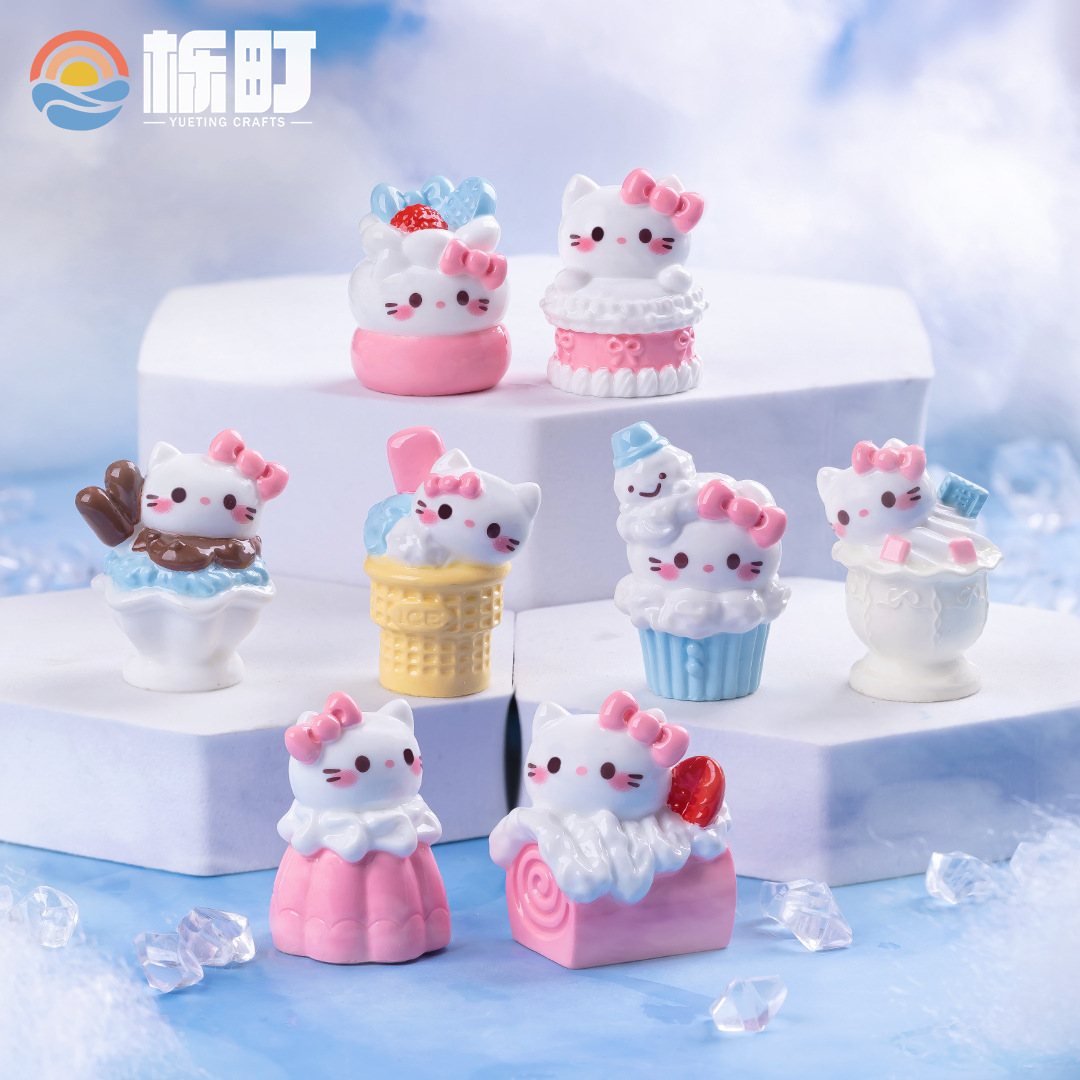 微景观创意可爱甜品小猫动物盲盒装饰品配件办公室桌面迷你小摆件