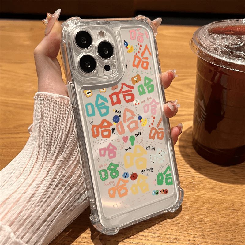Colorful Haha Suitable for Apple 17/16 Promax Mobile Phone Case iPhone 15 Trendyy 14 Classy Soft Case