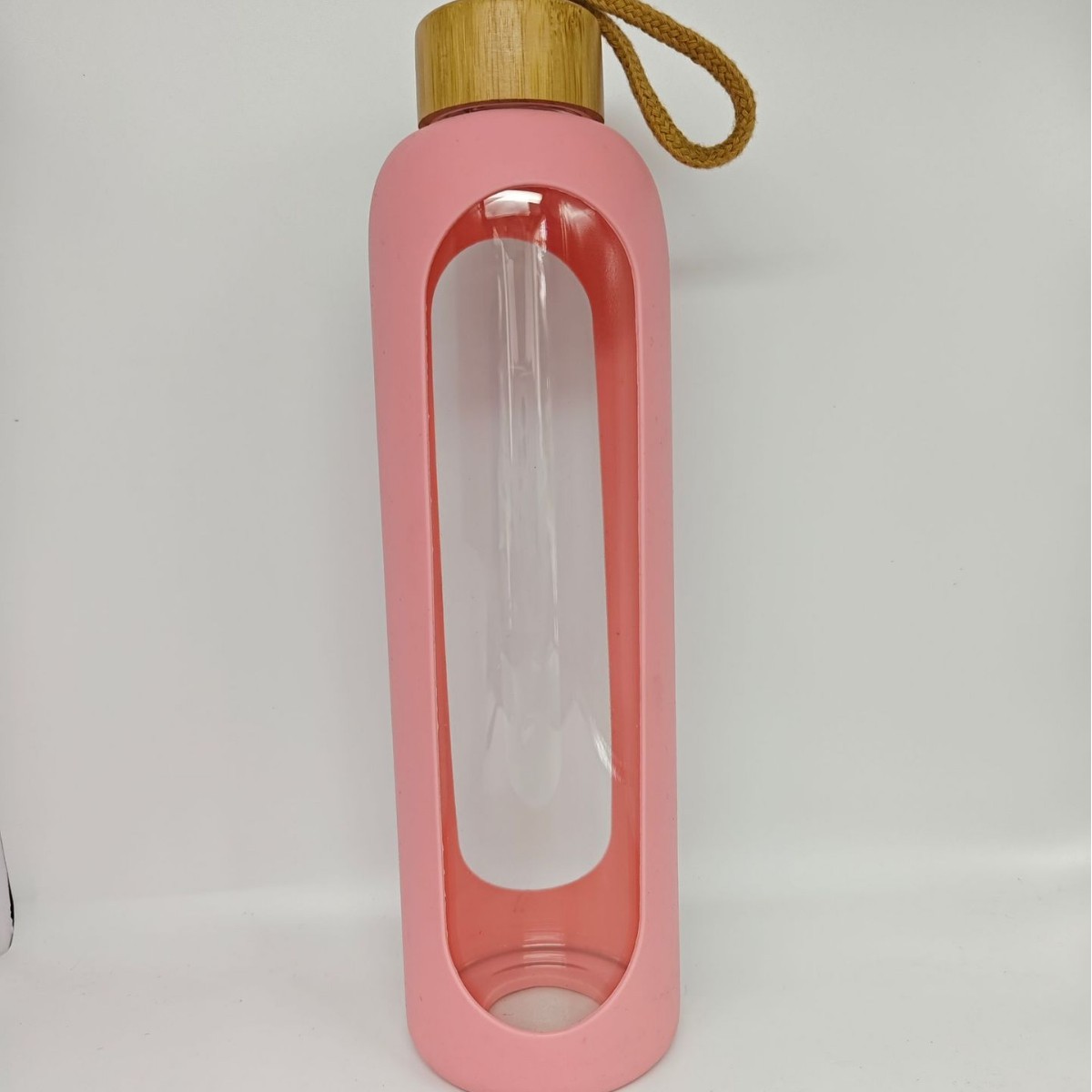 Vaso de vidrio portátil transfronterizo con alto contenido de borosilicato con funda de silicona, taza de agua de vidrio de té portátil para automóvil al aire libre, regalo al por mayor