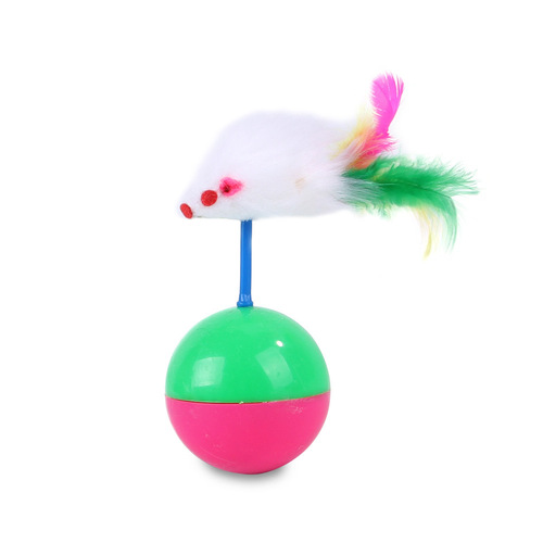 Pet toy tumbler feather cat toy to amuse cats and relieve boredom interactive cat toys automatically amuse cats and mice to entertain themselves