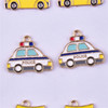 Cartoon ambulance, metal police car, jewelry, pendant, earrings, necklace, Korean style, fire truck, handmade