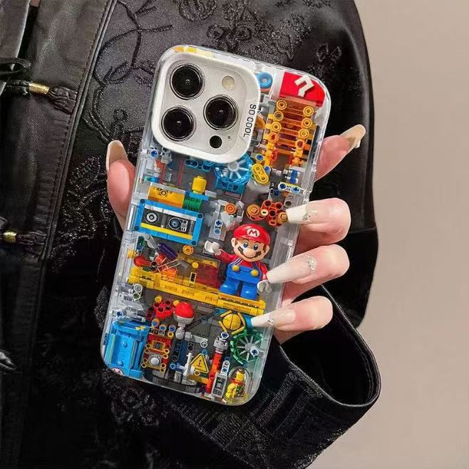 Nuevos bloques de construcción para iPhone 16 funda para teléfono móvil Apple 15promax/14 personalidad 13pro12 Europa y América 11XR