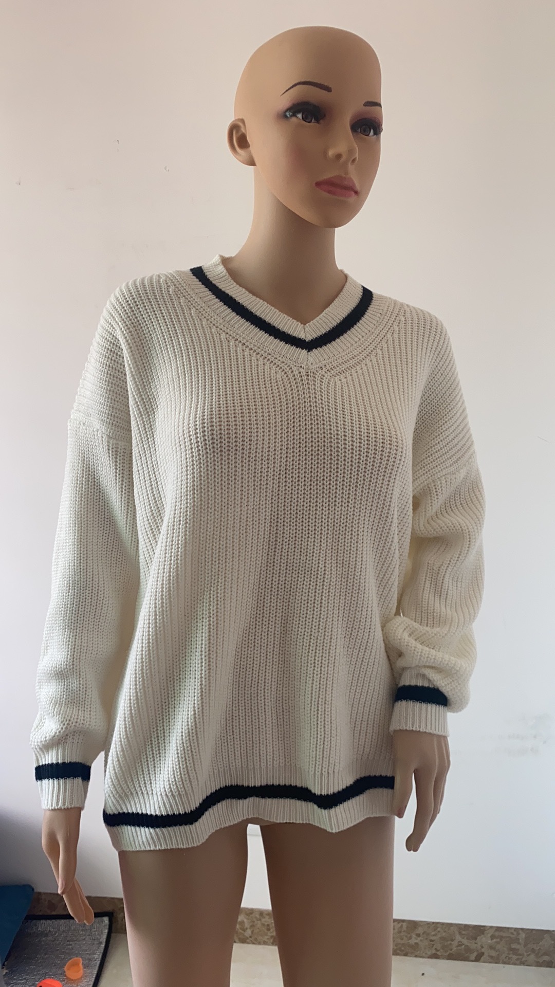 Regular Sleeve Sleeve Type Polyacrylonitrile Fiber Fabric Type Regular Top Length Wholesale Women'S Casual Color Block Long Sleeve Patchwork Sweaters & Cardigans