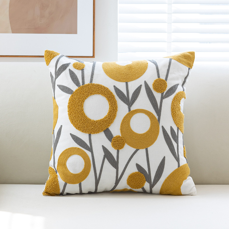 Verano flor pintura al óleo estilo funda de almohada hogar simple sala de estar decoración de sofá funda de cojín sofá almohada al por mayor