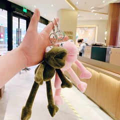 Cute long-legged frog backpack keychain, couple's decoration plush toy, wholesale doll accessory