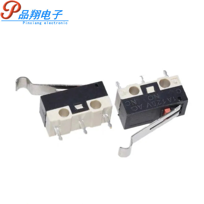 微动开关鼠标微动开关三脚轻触微动开关左右弯滚轮带柄微动开关