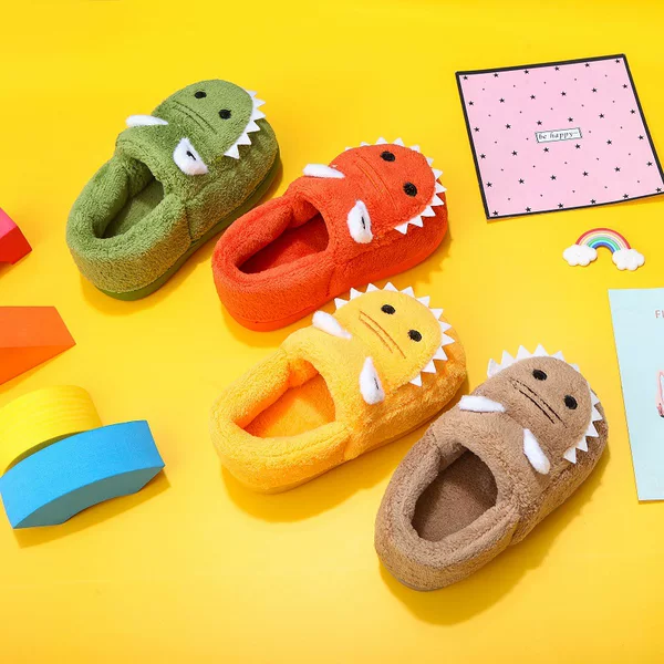 Little Rabbit Cotton Slippers with Cartoon Design, Furry Shoes for Boys and Girls, Baby Cotton Shoes for Home Use, Autumn and Winter, with Added Fleece, Cross-Border Wholesale
