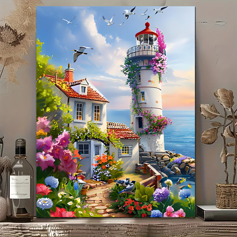 Pintura al óleo digital DIY paisaje nocturno estrellado pintura decorativa acrílico descompresión manual curar pintura colgante