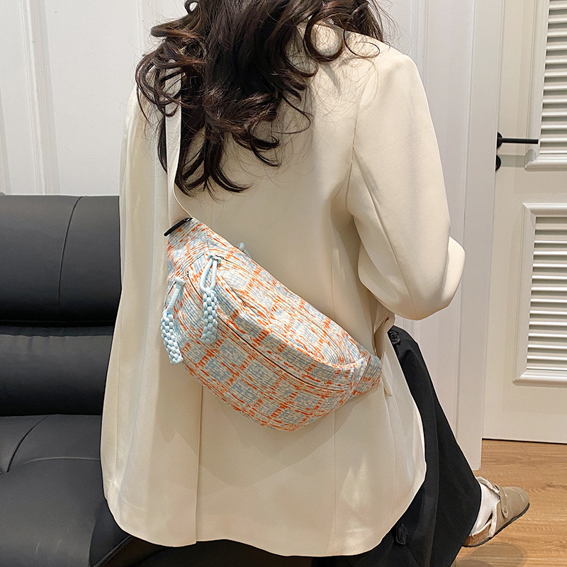 2024 primavera nueva moda simple bolso de cintura suave bolso de pecho coreano de gran capacidad bolso pequeño fresco bolso casual para mujeres