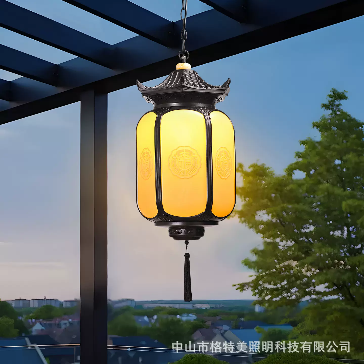 防水灯笼室外节日喜庆装饰别墅大门凉亭走廊新中式户外庭院吊灯