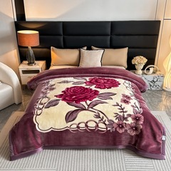 工場直売二重厚さラシャ毛布結婚祝い二人毛布冬保温ベルベット毛布