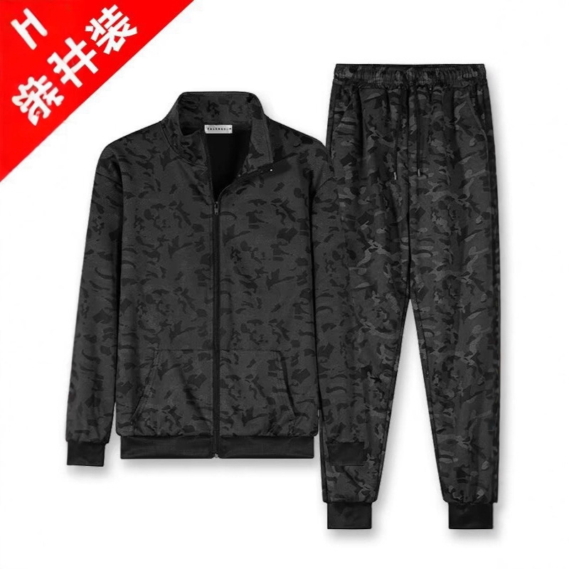 2025 nuevo traje deportivo de mediana edad hombre primavera y otoño abrigo casual pantalones de mediana edad dos piezas ropa de papá