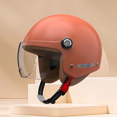 Motosiklet kaskı (dəbilqə) Electric Vehicle Motorcycle Summer Transparent - 301-new-national-standard-class-a-amber-orange-high-definition-short-lens-312624cm