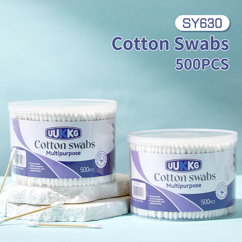 UUKKG punta redonda doble punta de algodón de doble propósito 500 packs de algodón desechable para cosméticos de cuidado de algodón exclusivo a través de la frontera