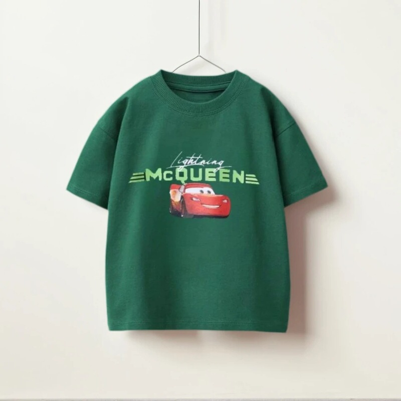 Children's Lightning Mcqueen + Toy Story Print-Themed T-Shirt Summer Cotton Clothing New Baby Fashion Loose Fit Children's Lightning Mcqueen + Toy Story Print-Themed T-Shirt Summer Cotton Clothing New Baby Fashion Loose Fit