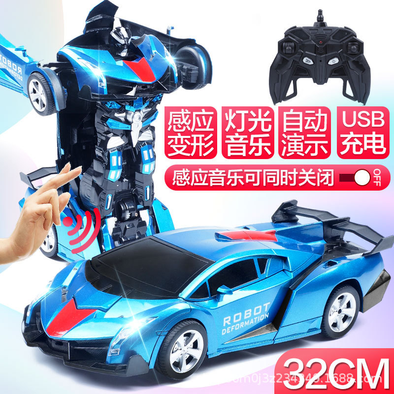 Control remoto eléctrico transfronterizo para niños juguetes de automóviles de deformación de niños robot de control remoto juguetes al por mayor