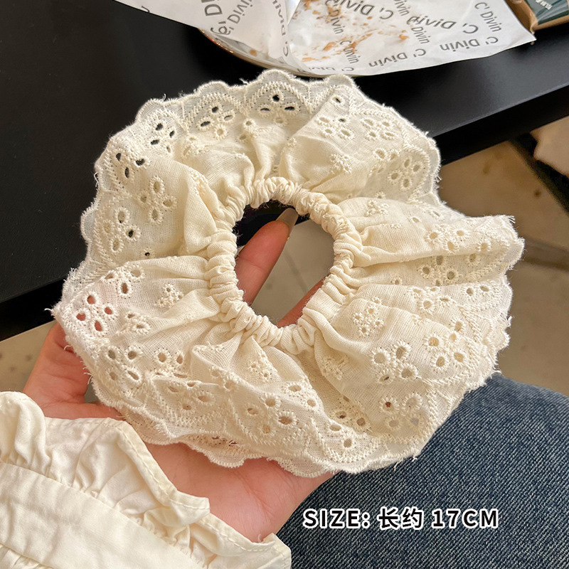 Tejido de verano fresco, círculo de intestino grueso, cordón de cabello, cordón de cabello, estilo de ballet coreano, cordón de correa, adornos de cabello rojo