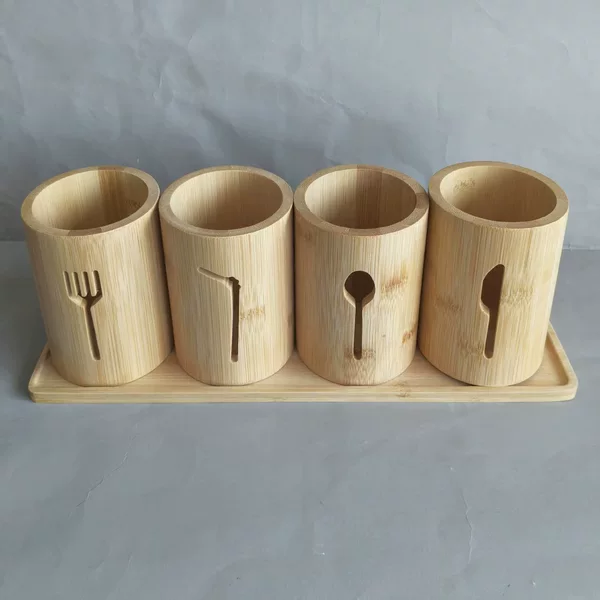 Bamboo Chopstick Holder Set, Knife, Fork, and Spoon Storage Set, Commercial Chopstick Basket, Household Multifunctional Tableware Storage