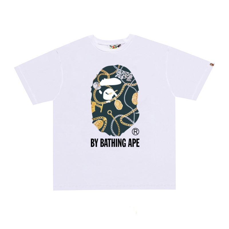 国境を越えた貿易トレンディなブランド半袖メンズレタープリントアメリカンストリートルーズカップルカジュアルTシャツ半袖シャツ|undefined