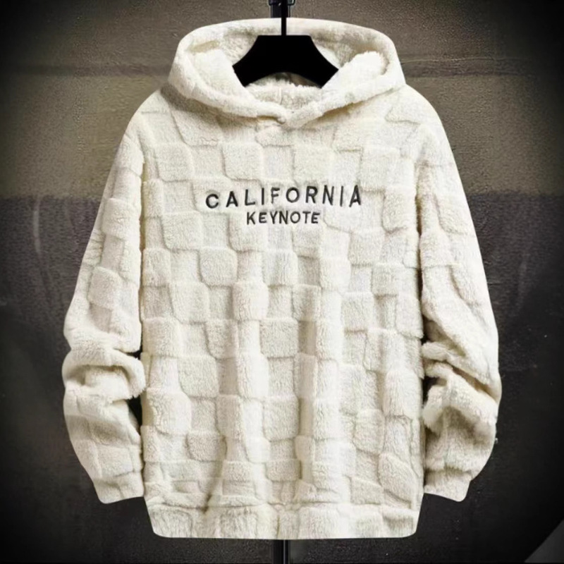 2025 Amazon Supplier Hooded Loose Casual Sports Sweatshirt Lamb Wool Pullover Hooded Jacket New Style