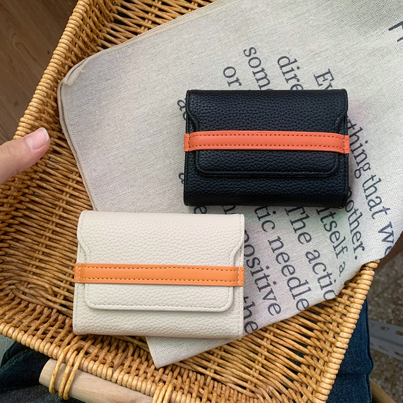 Cross-Border Japanese-Style Genuine Leather Accordion Card Holder, Short Multi-Card Slot Women's Coin Purse, Foldable Ultra-Thin Japanese-Style Wallet