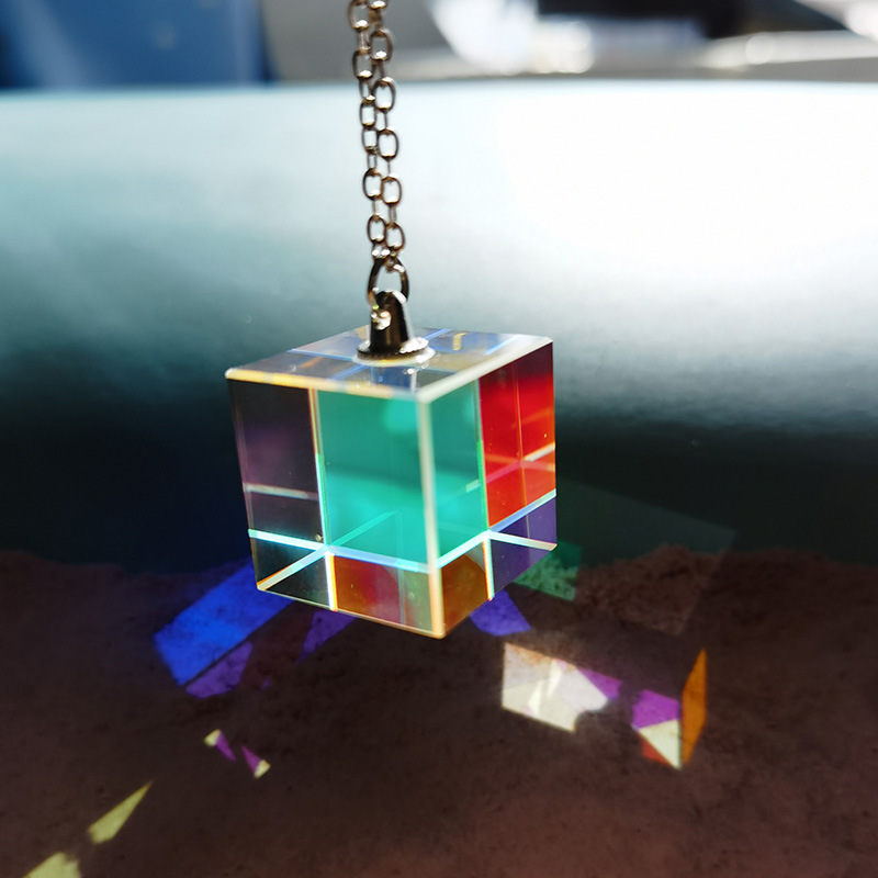 Sol catcher cadena colgante color prisma Cubo de luz sol catcher adornos cristal óptico equipo enseñanza