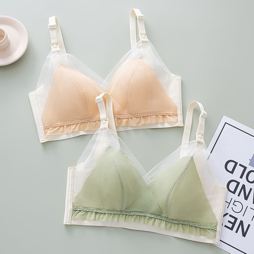  Rabbit Ear Cup Mesh Lace Maternity Underwear – Summer, Breathable, Breastfeeding & Postpartum Support Bra