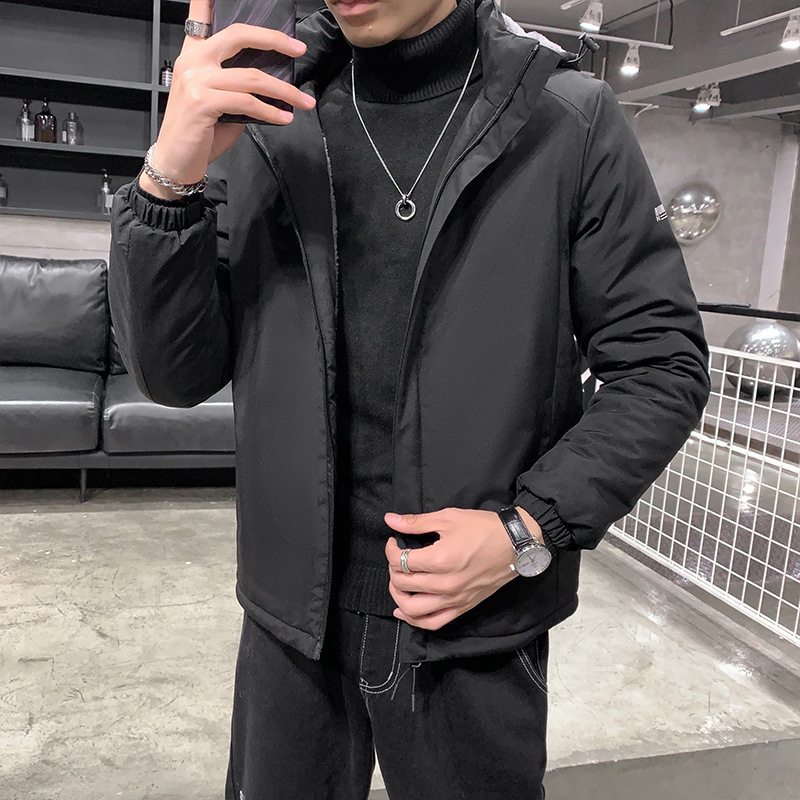 Men's Clothing Men's cotton clothes new style detachable hood winter jacket warm and protective _voghion.com