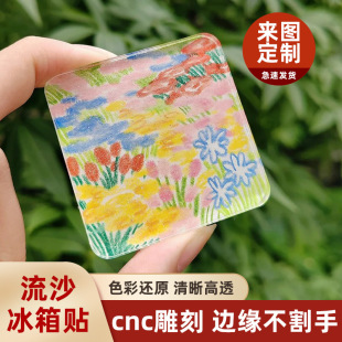 Acrylic Refrigerator Stickers Customized Animation Surrounding Gel Drops Soft Magnetic Stickers City Travel Attractions Souvenirs Cultural Creation National Tide