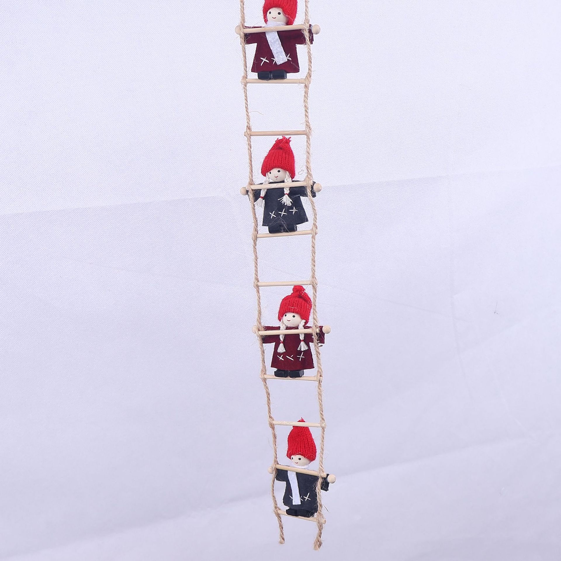 Colgante de Navidad de Amazon transfronterizo Fieltro de lana nórdica Anciano Escalera Decoración de chimenea Navidad Cuerda de escalada de elfos