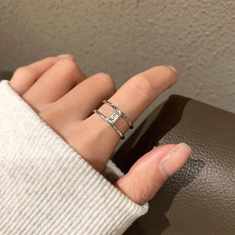 Simple Style Letter Copper Plating Open Ring 1 Piece