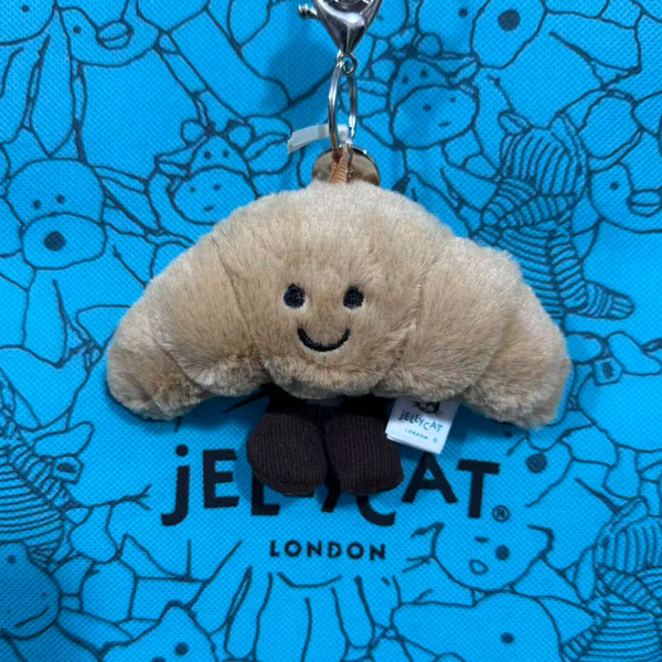 Jellycat Alternative Original Standard Pendant Barcelona Bear Croissant Eggplant Ball Plush Toy Keychain Wholesale